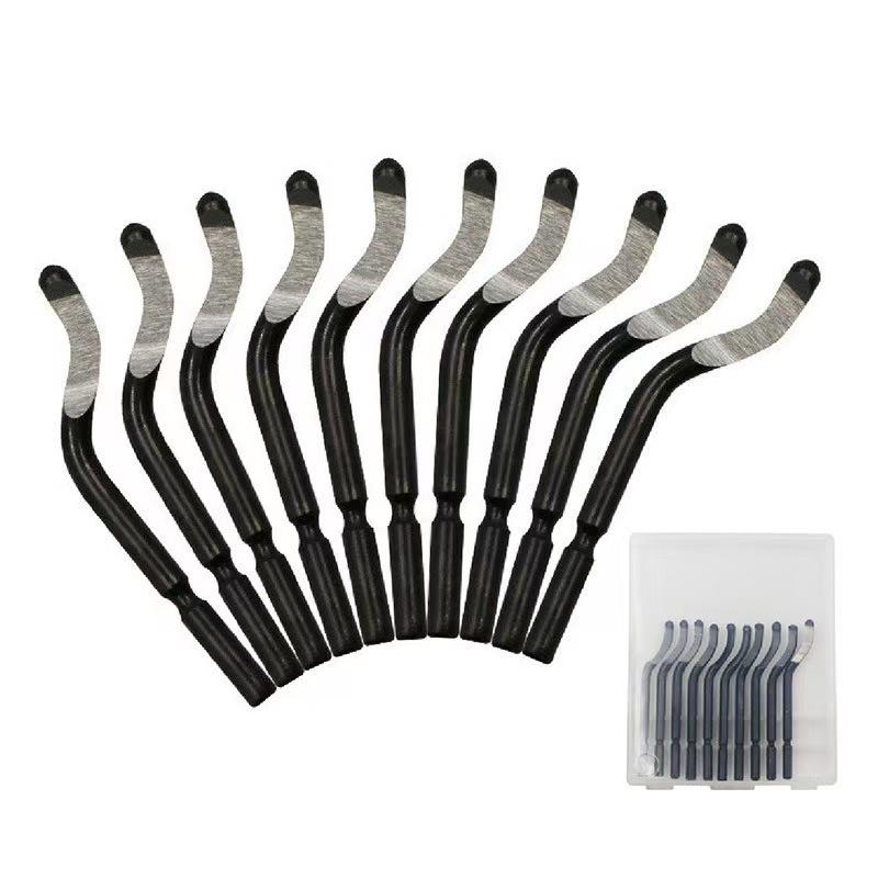 Deburring Tool With 10 Steel Blades, 360 Degree Rotary Head Deburring Tool For Metal Resin Plastic 3D Printing Wood