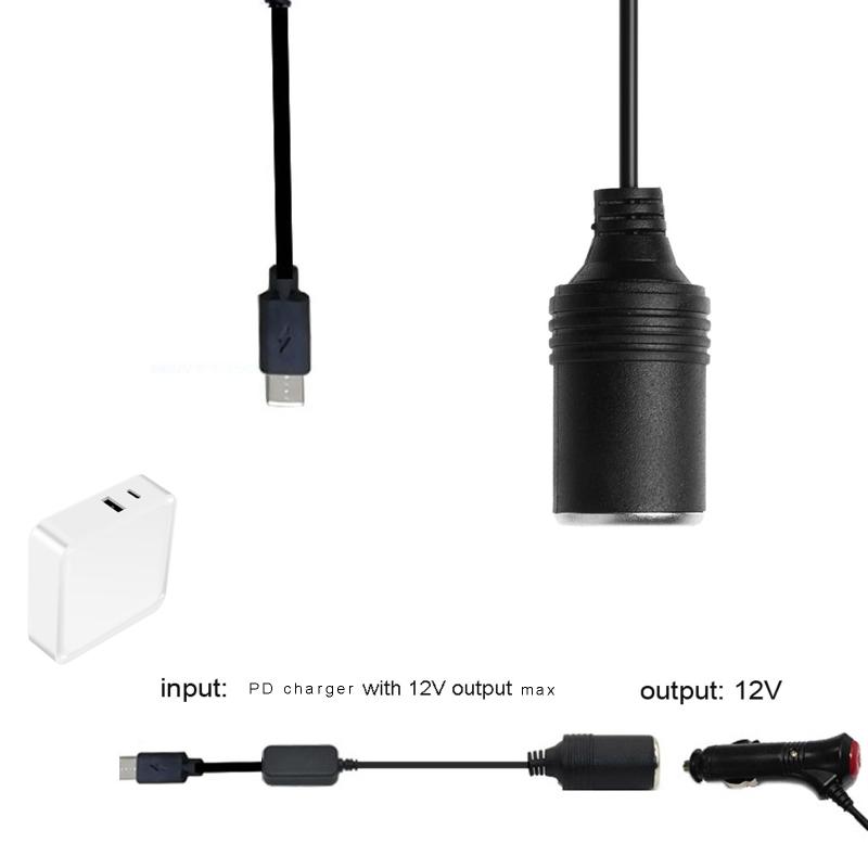 USB Male 5V To 12V Car Cigarette Lighter Socket Female Step Up Cable Inverter Converter for Driving Recorder GPS E-Dog