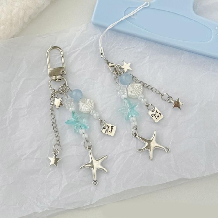 Modern Alloy Starfish Keychain Phone Strap Stylish Jewelry Decoration for Bags Everyday Carry Sturdy Alloy