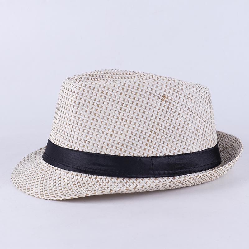 Men's Summer Visor Hat, Old Man's Hat, Plaid and Tricolor Grass Top Hat