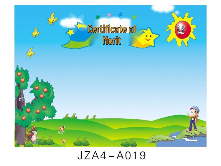 A4 Blank Certificate Paper for Students: Creative Design for Kindergarten and Primary School Commendations and Training Classes.