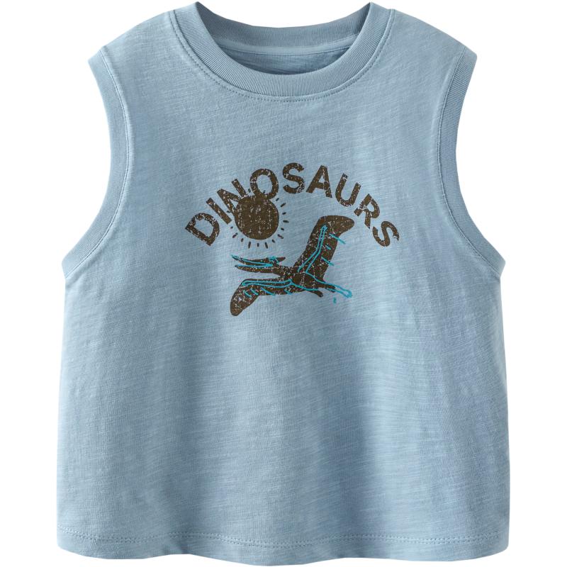 minibala Boys Slub Cotton Printed Tank Top 120