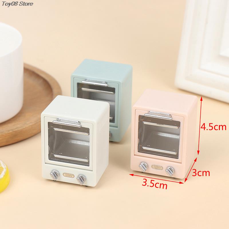 1Pc Simulation Miniature Dollhouse Oven Play Kitchen Baking Dish Bread Retro Refrigerator Model Doll Mini Furniture Toy Decor