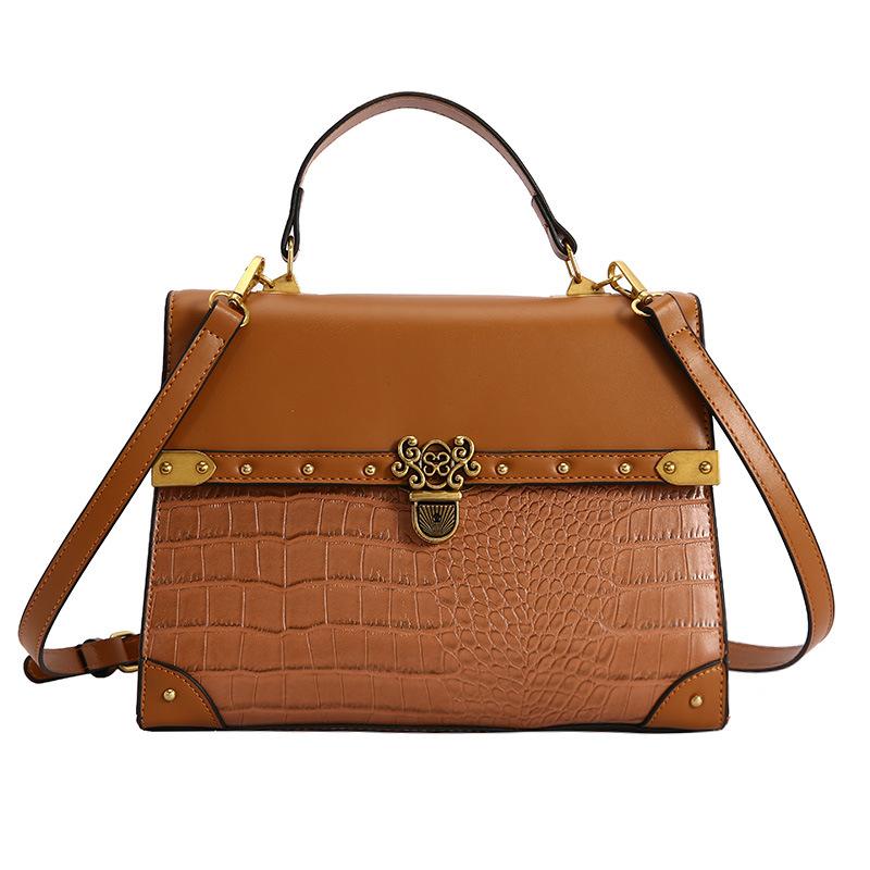 Crocodile transport bags for women large capacity shoulder bags rivets large casual crossbody bag