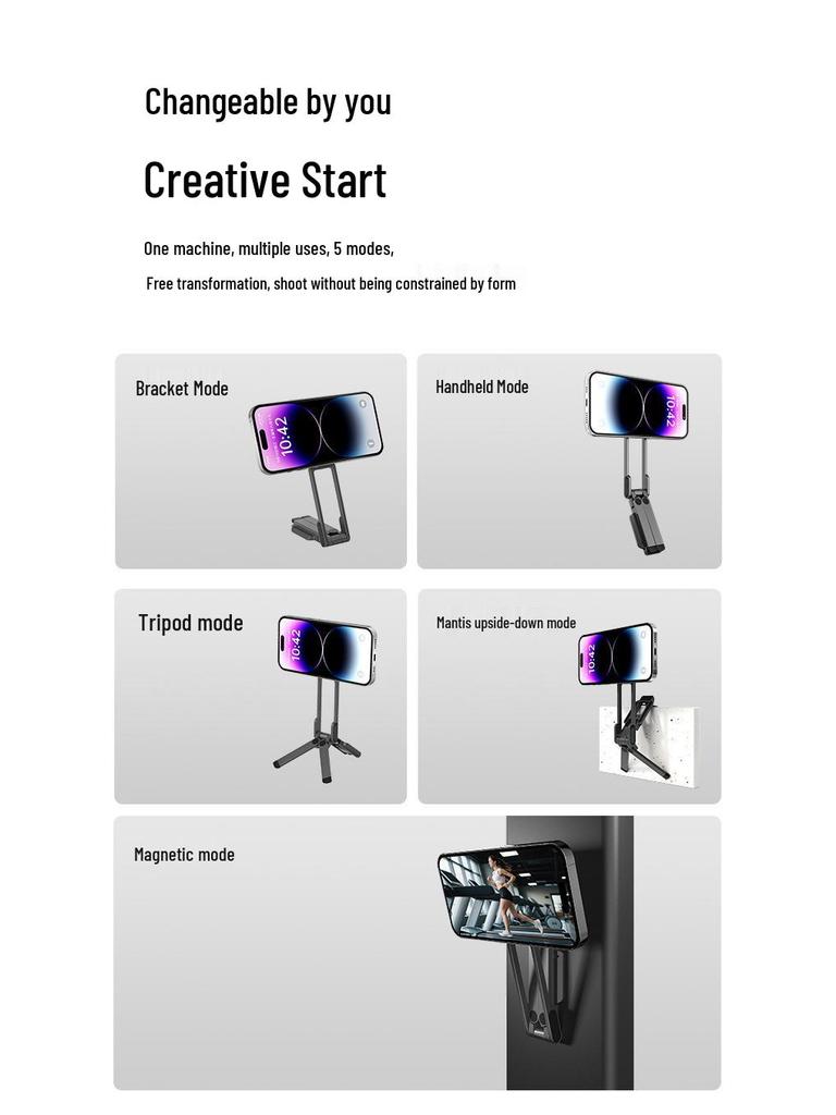 Portable Magnetic Phone Holder & Selfie Tripod Carabiner