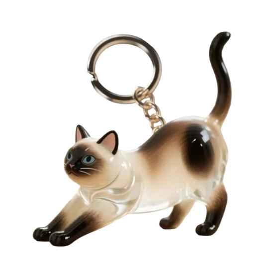 Keychain Pendant Transparent Cat Design Pet Hair Storage Box Key Chain Pet Hair Pendant Keyring Hair Storage Bottle Keychain