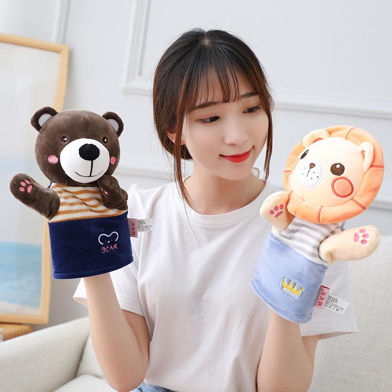 Cartoon Hand Puppet Cute Tease Baby Child Zoo Plush Animal Hand Glove Puppet Finger Sack Stuffed doll Funny Kids Birthday Gift 2
