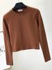 Sexy Black Cotton Women's Clothing O-Neck Long Sleeve Navel Autumn Base Women's Clothing Fashion Casual Ropa Mujer
