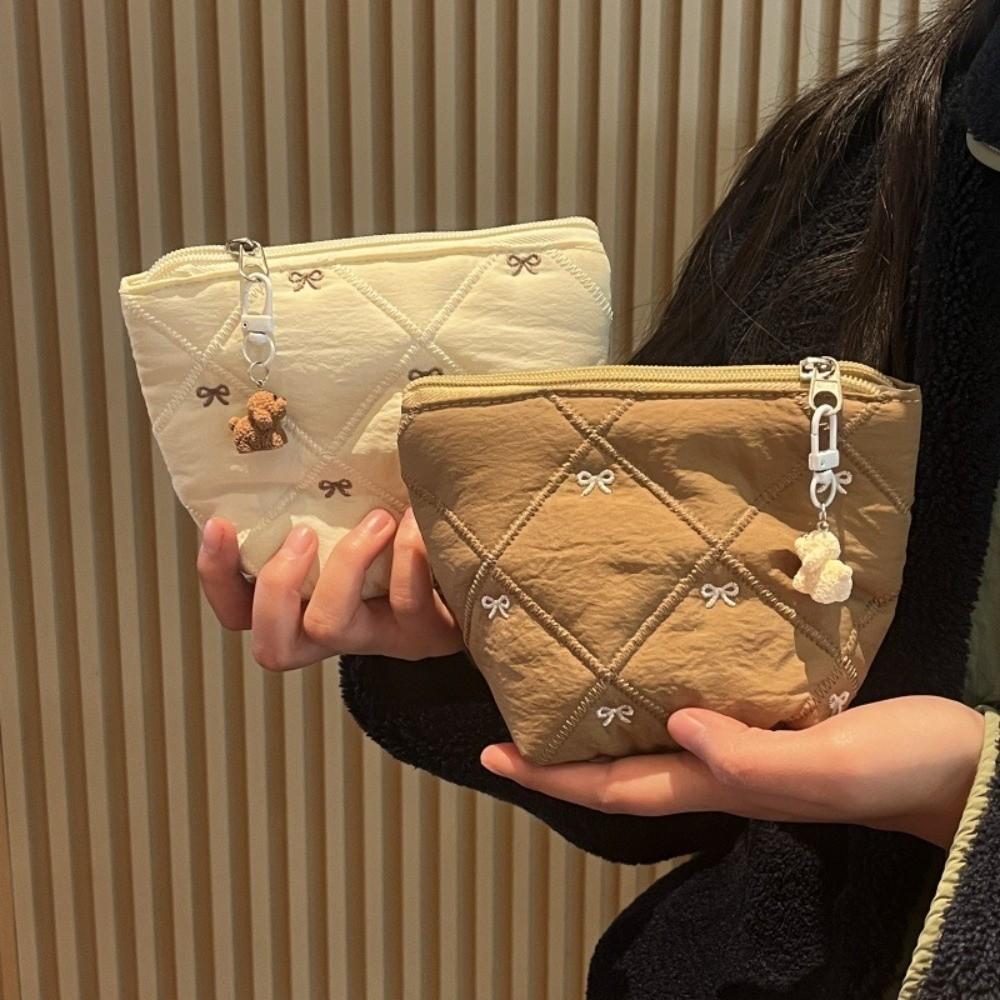 with Zipper Makeup Bag Cute Bow Jewelry Storage Bag Creative Cosmetic Bag  Daily Use