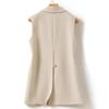 Sleeveless Suit Vest Women Loose Spring and Fall Senior Sense of The Canvas Undershirt Jacket Plus Size