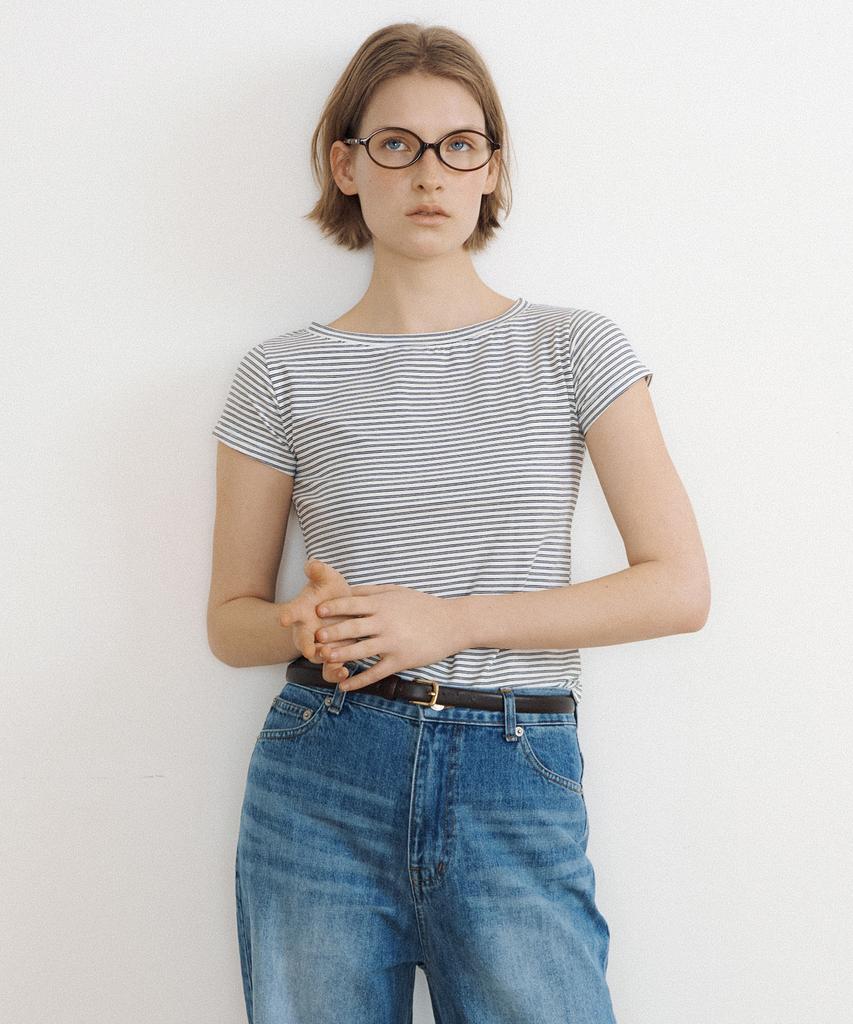 LUCIR ZU Stripe Baby Tee (Cream)