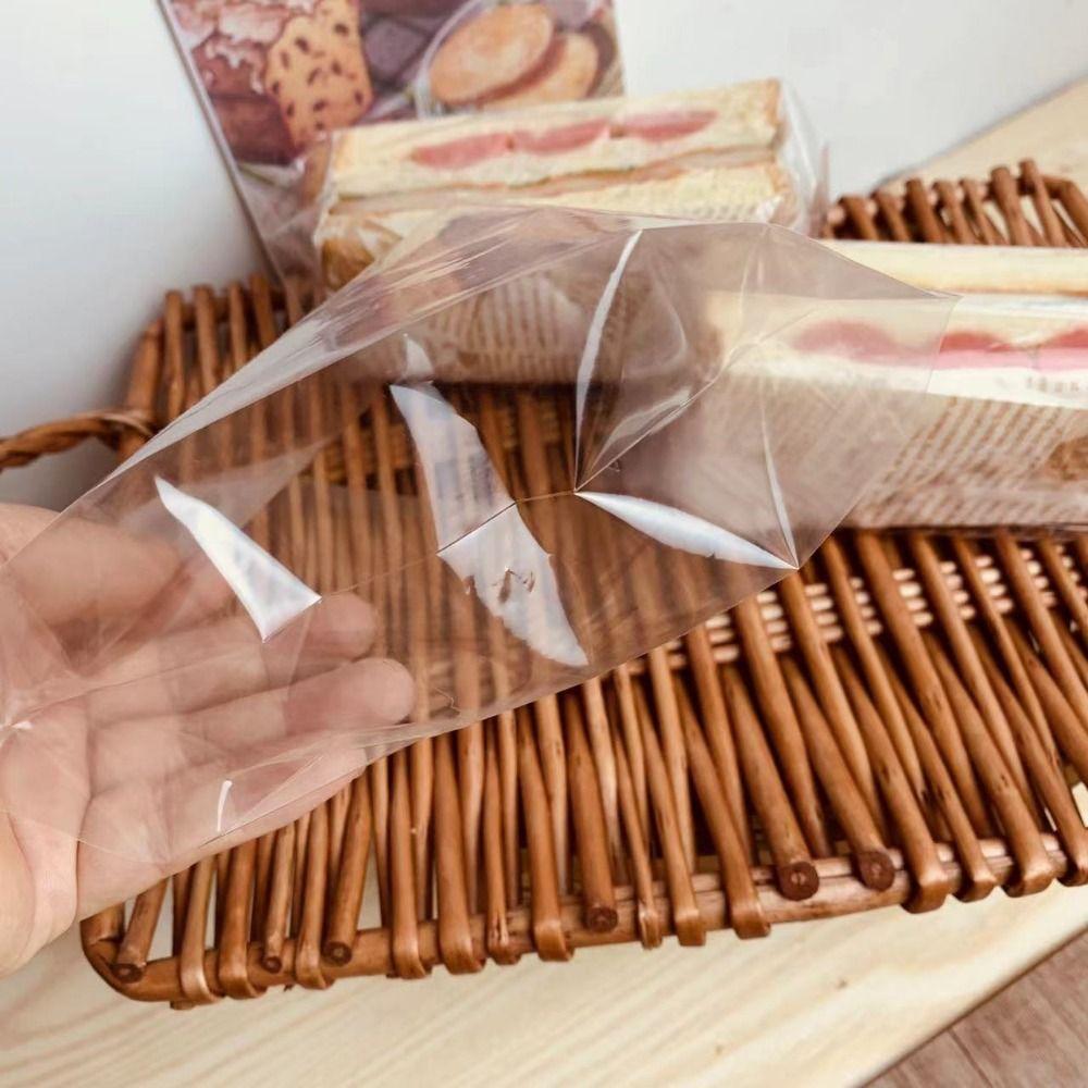 100PCS Transparent Sandwich Packaging Bag Plastic Baking Bag Hamburger Packing Bag  Party Supplies