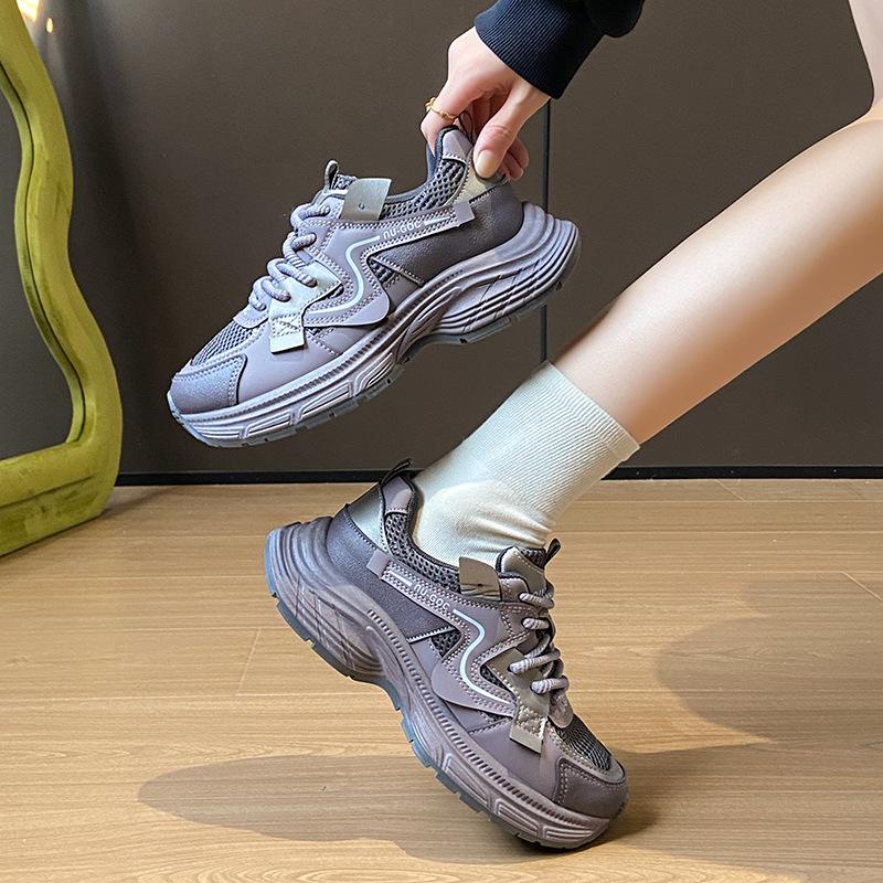New dad shoes women's spring student sports running shoes casual shoes with heightened thick soles