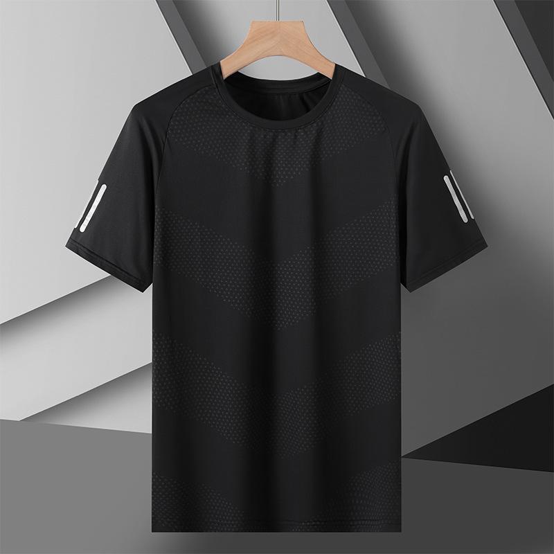 Eisseide Kurzarm-T-Shirt Lässiges Halbarm-Oberteil Eisseide Kurzarm-T-Shirt Herren Sommer Herren Einfarbiges Kurzarm-T-Shirt