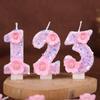 Flower Numbers Birthday Candles Party Cake Decoration One Year Old DIY Handmade Candles 0-9
