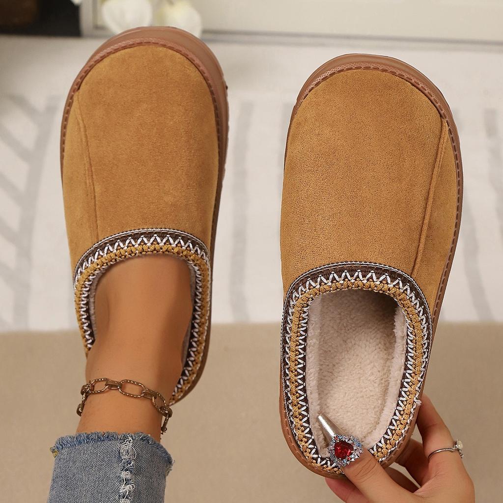 Cotton Slippers for Couples Indoor, Home Plush Winter Home Anti Slip Women's Warm Men's Slippers Autumn and Winter