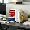 Multipurpose Art Supply Organizer Pen with Retractable Bookends And Pegboard, Multi-Functional Angled Makeup Space Saving Craft Tool Storage