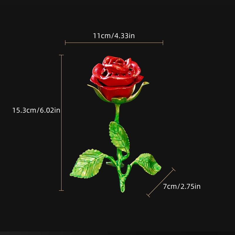 1pcs Rose-Scented Incense Burner - Feng Shui Decorative Item Suitable for Meditation Yoga Home Decor Valentine's Day Gift 7