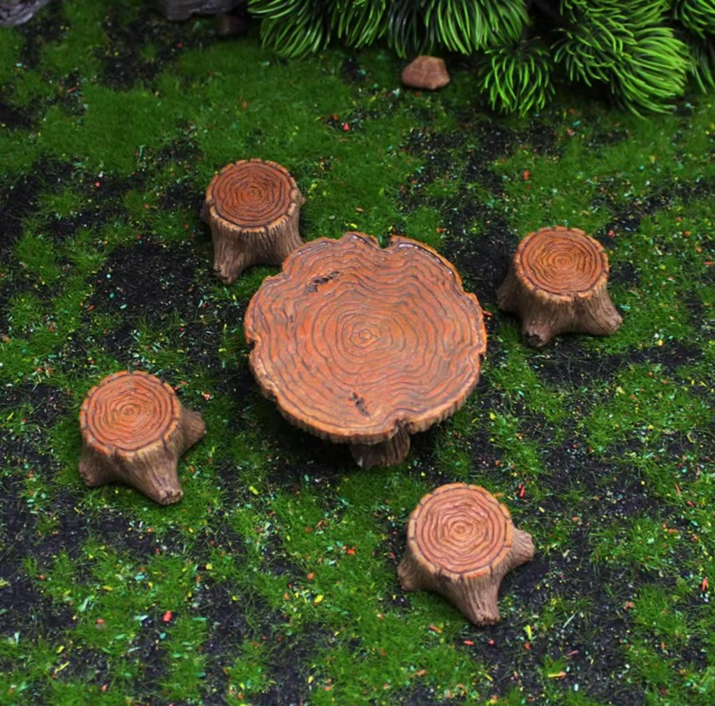 5 stuks Miniatuur Boomstronk Tuinkunst Accessoires Hars Decor Tuin Landschap Accessoires Hars Creativiteit Ambachten