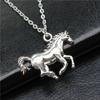 1pc Zinc Alloy Running Horse Pendant Necklace - Cute and Fresh Style, Fashionable Unicorn Design for Men and Women