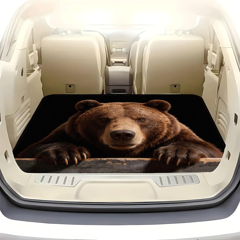 1Pcs Brown Bear Paw Print Car Trunk Mat with Anti Slip Cargo Liner Waterproof Rear Storage Protector Floor Mat for SUV Sedan Veh