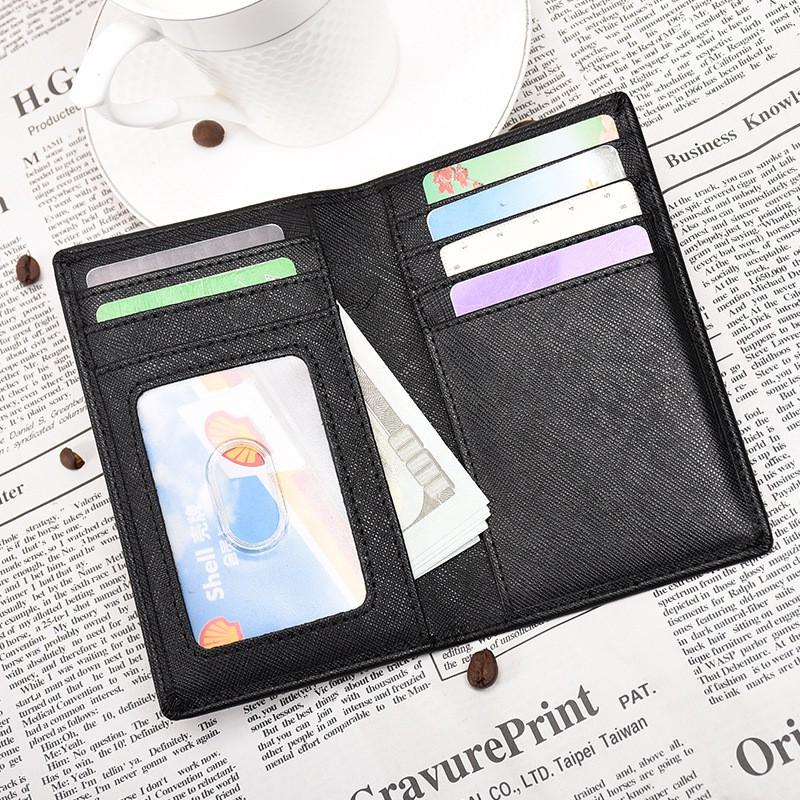 Slim RFID Blocking Wallet for Men and Women Ultra-Thin Bifold Split Cowhide mid-length 13cm Card Holder with Multi-Card Slots Mini Compact Design