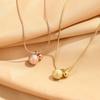 New Stainless Steel Gold Round Matte Ball Choker Necklaces Jewelry Pendant Snake Chain Necklaces For Women