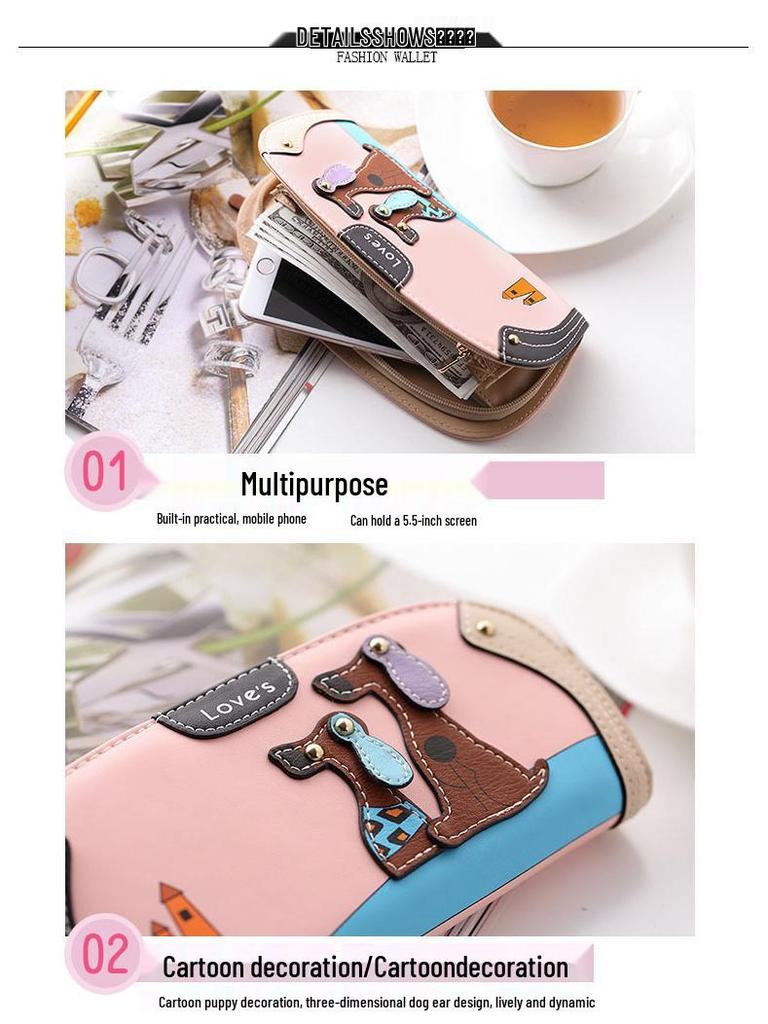 2025 Women's Korean Style Lychee Grain Large Capacity Crossbody Phone Bag & Wallet.