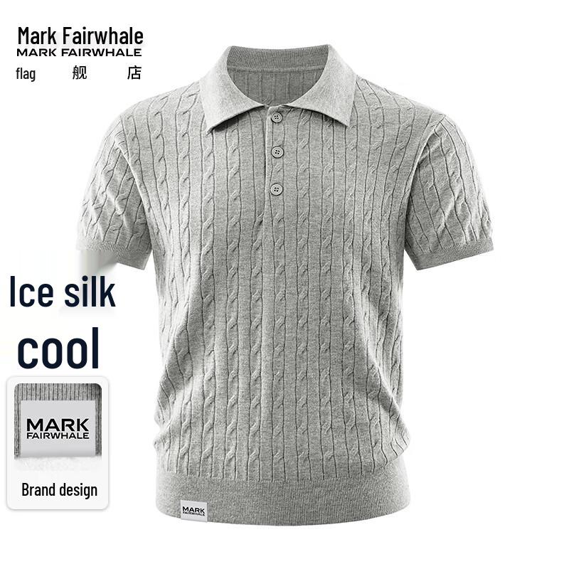 MARK FAIRWHALE Men s Cable Knit Polo Shirt 2XL