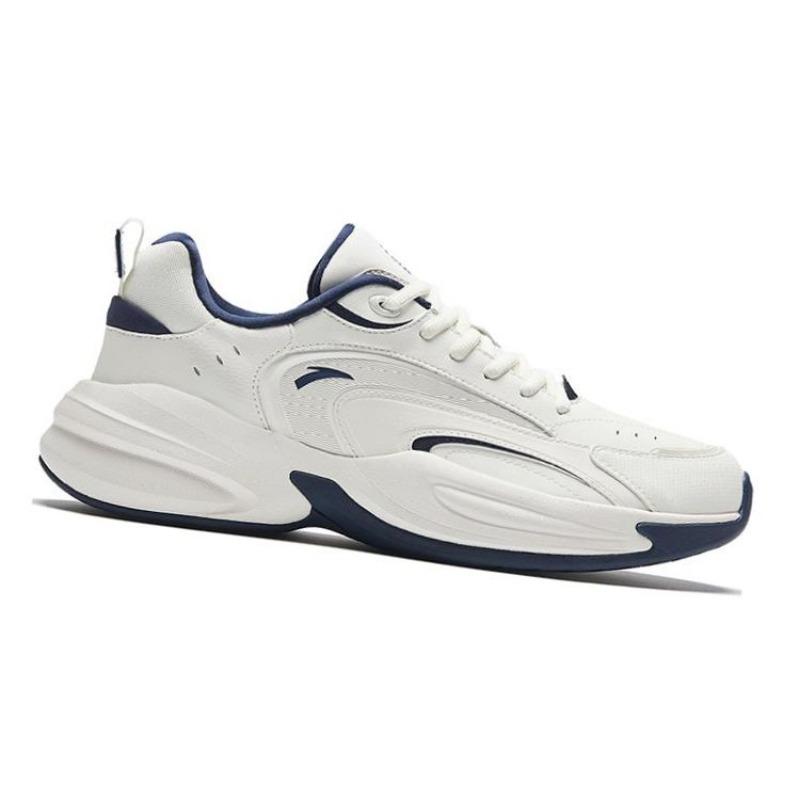 Anta Ace Retro Running Non-Slip Durable Low-Top Sports Casual Shoes Men Sneakers White Dark-Blue 912528802F-1