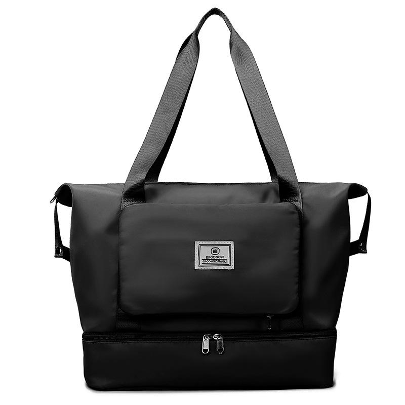 Large capacity short trip bag dry and wet separation fitness bag swimming bag hand luggage bag foldable portable