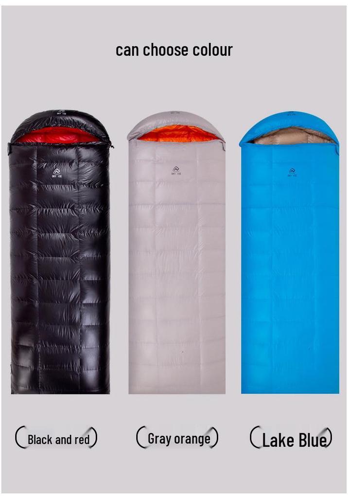 Portable Goose Down Silk Sleeping Bag - Outdoor Envelope Style for Camping & Mountaineering
