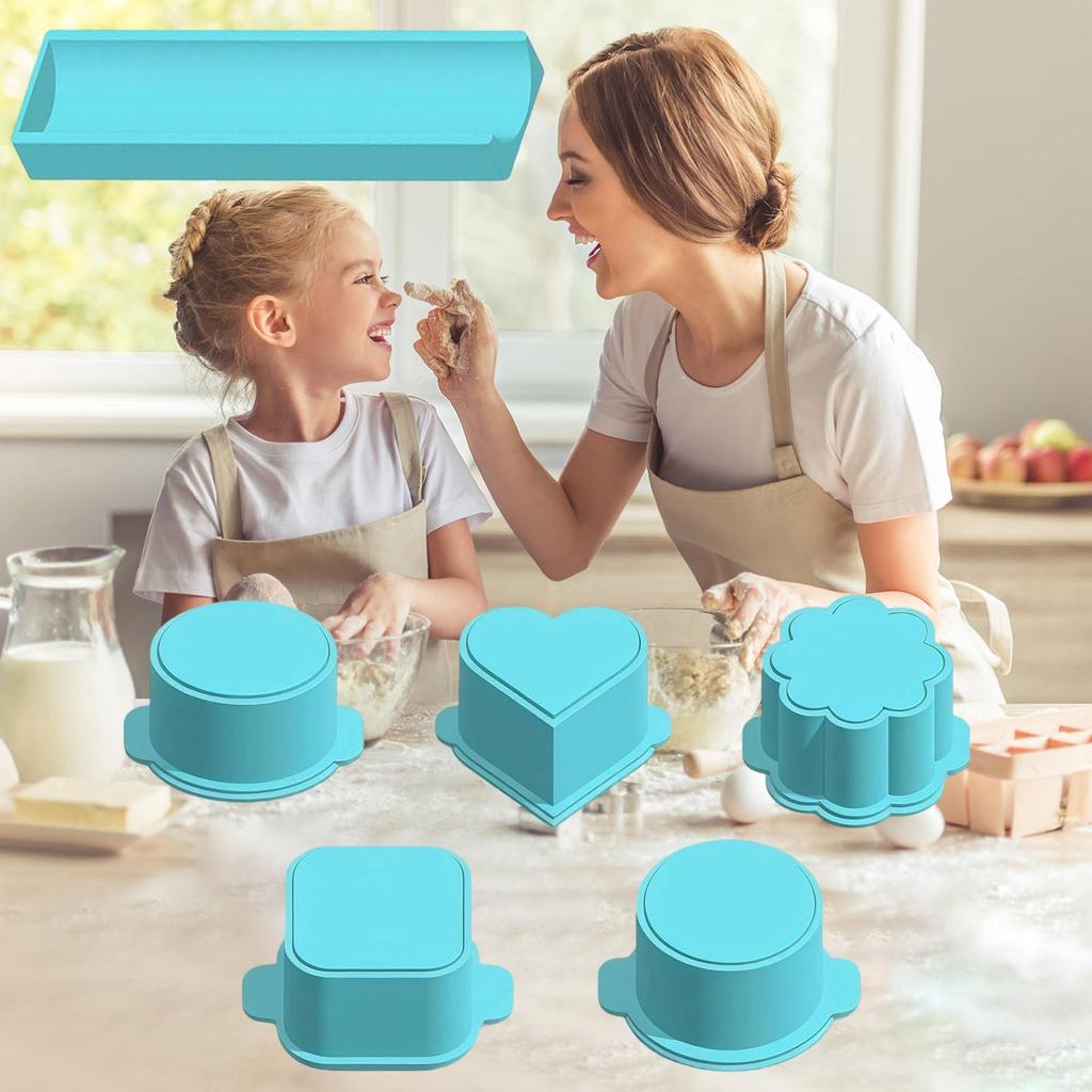 6er Set Cake Pop Form 3D Gedruckter Cake Lutscher Schneider und Stoßstange Ovale Backformen mit Tablett Lebensmittelqualität Herzformen