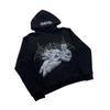 Unisex Retro Hip Hop Hoodie Black 3D Print Streetwear Oversized Fit Long Sleeve Pullover