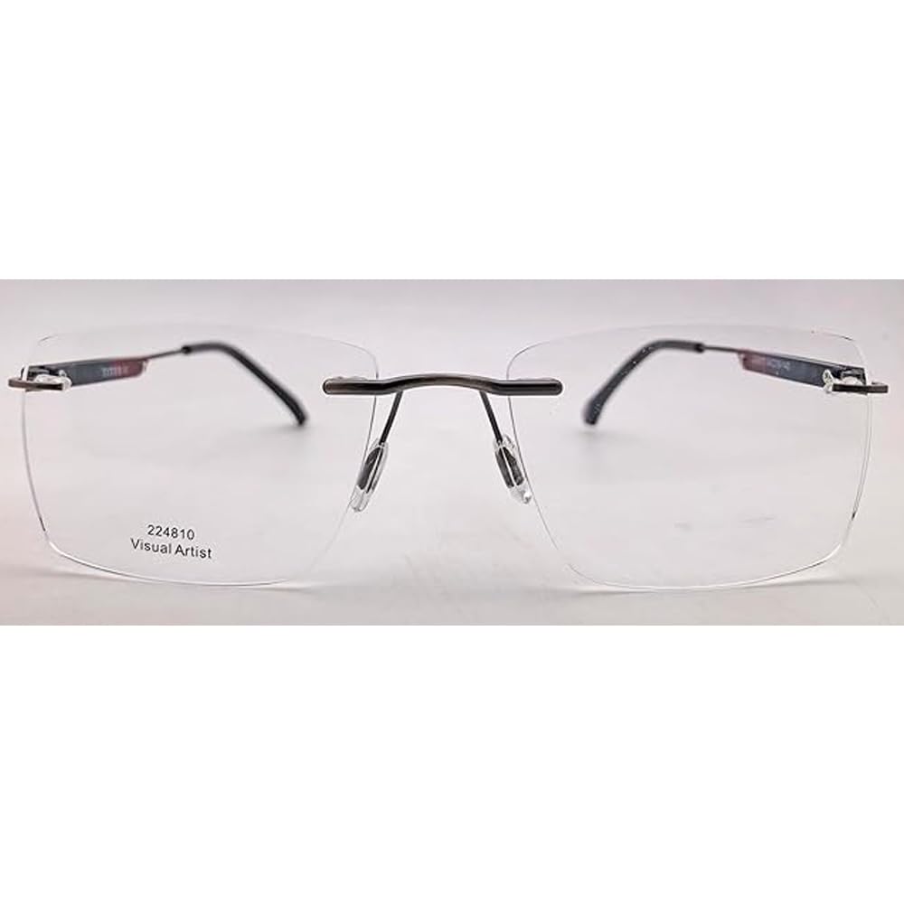 RSINC Oprawka bezramkowa/okulary/okulary korekcyjne, Optyczne, Metal i plastik Dla mężczyzn i kobiet, Gun Black 224810 54-18-140 | IB 21 | N1 Titex