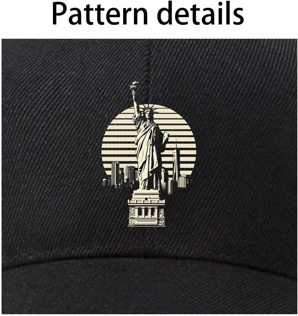 Freiheitsstatue Skyline Vintage Baseballkappe Polyester Verstellbar Unstrukturiert Sonnenhut Outdoor