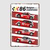 Rally Racing 1986 Belgian Rally Kings Rally TEXACO BASTOS Car Retro Poster Metal Sign Garage Club Room Wall Decor Home Decor