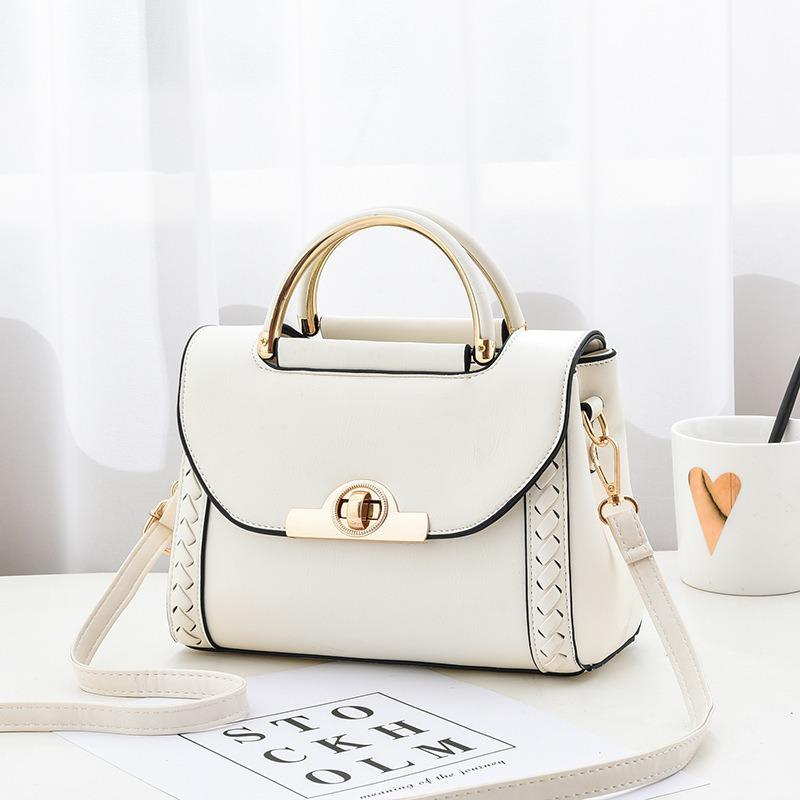 

[Send women s bags on behalf of others] Woven handbags, new fashionable lock small square bags, single shoulder messenger bags on behalf of others белый