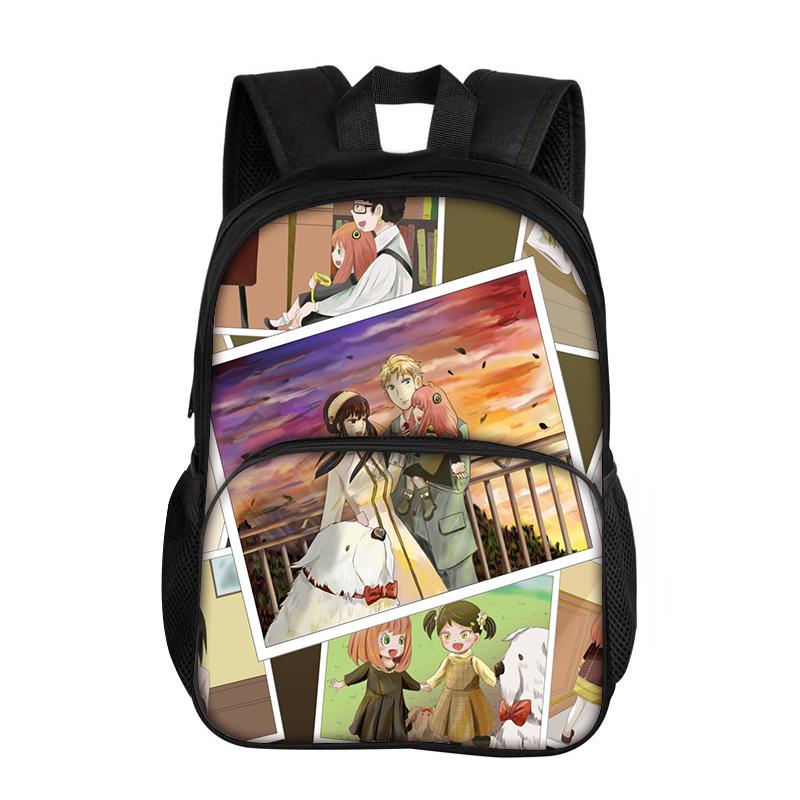 SPY×FAMILY Round Front Bag Backpack Versatile Fashion Trend Cartoon Boy and Girl School Birthday Best Gift