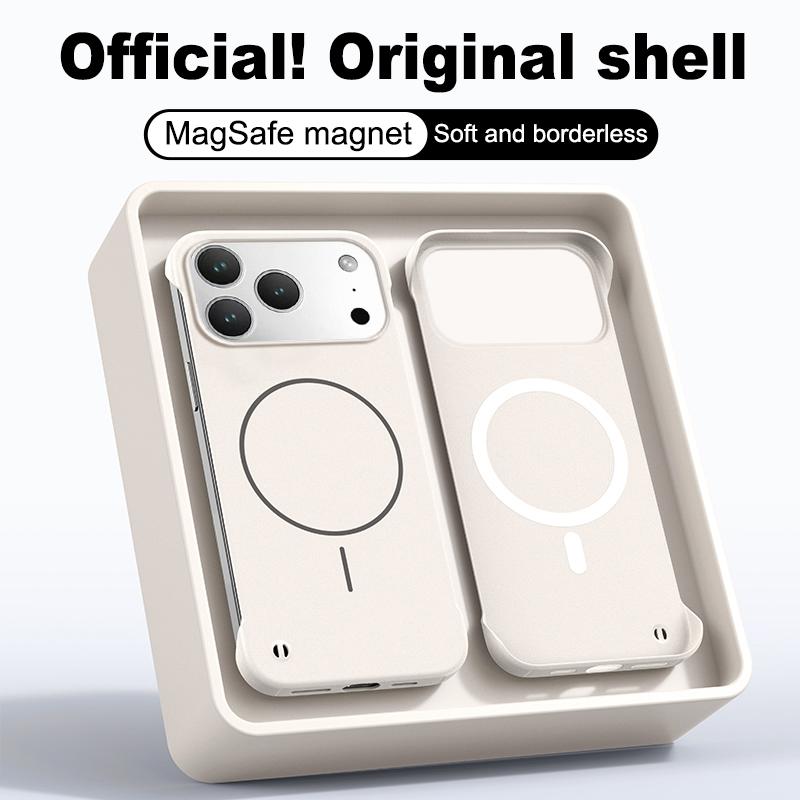 For Magsafe Frameless Magnetic Wireless Charge Case For iPhone 17 Air 16 15 14 13 12 11 Pro Max 16E Ultra Thin Matte PC Cover