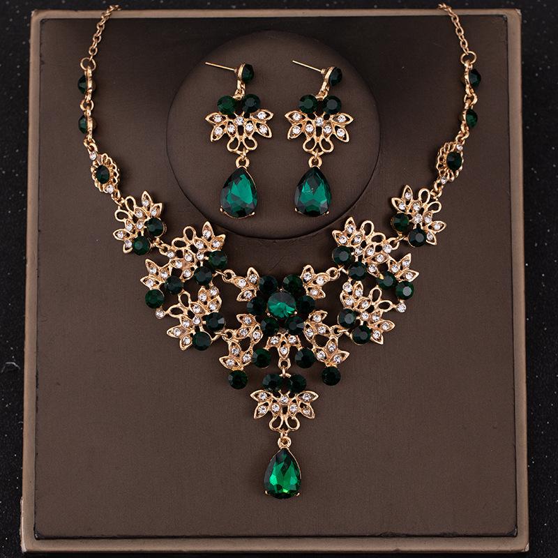 Elegant Bridal Jewelry Set: Clavicle Necklace & Earrings for Wedding or Party