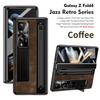 Jazz Retro Series Shockproof Folding Mobile Phone Cases for Samsung Galaxy Z Fold 4 5 6 7 Phone Case with Stylus Tempered Glass