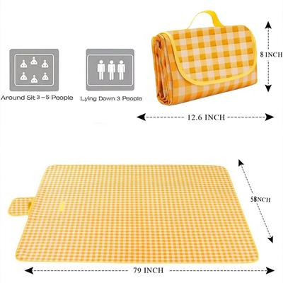 Picnic Blanket Beach Mat Sandproof Waterproof Camping Blanket Portable Travel Mat for Outdoor Indoor Family Beach BBQ Park Grass
