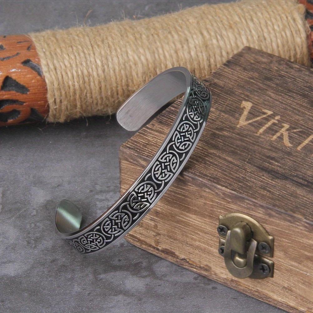 Nordic Retro Viking 304 Stainless Steel Bracelets For Men Women Fashion Creative Cuff Bangles Couple Jewelry Gifts