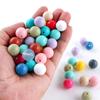 Kovict 24pcs/Lot  Silicone Bright Silicone Beads 15mm DIY Pacifier Chain Jewelry Bracelets Necklace Accessories