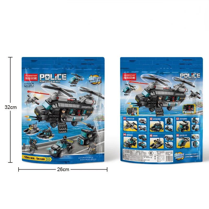 City Series Police Station Swat Corps Team Military Truck Car Construction Blocks Diy Fighting War Robot Plaything For Kids Present