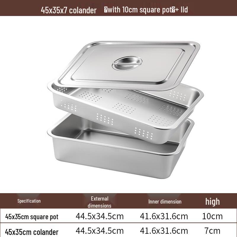 Wuhe 304 Stainless Steel Rectangular Serving Pan Set