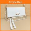 Solid Color Simple Gold Wing Decoration Women Casual Shoulder Bag Tassels With