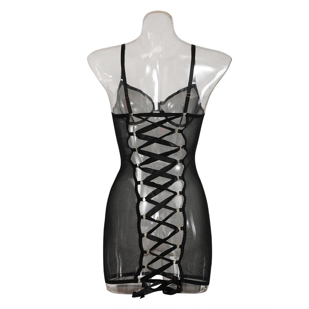 Seductive Mesh Lace Camisole Bodysuit Nightgown