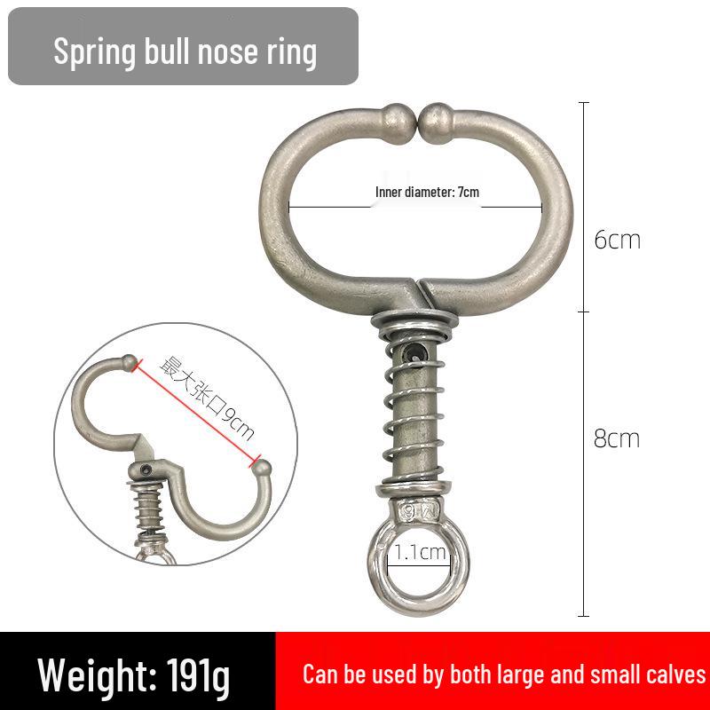 Edelstahl Bullennasenring Viehtraktionswerkzeug - Federtyp